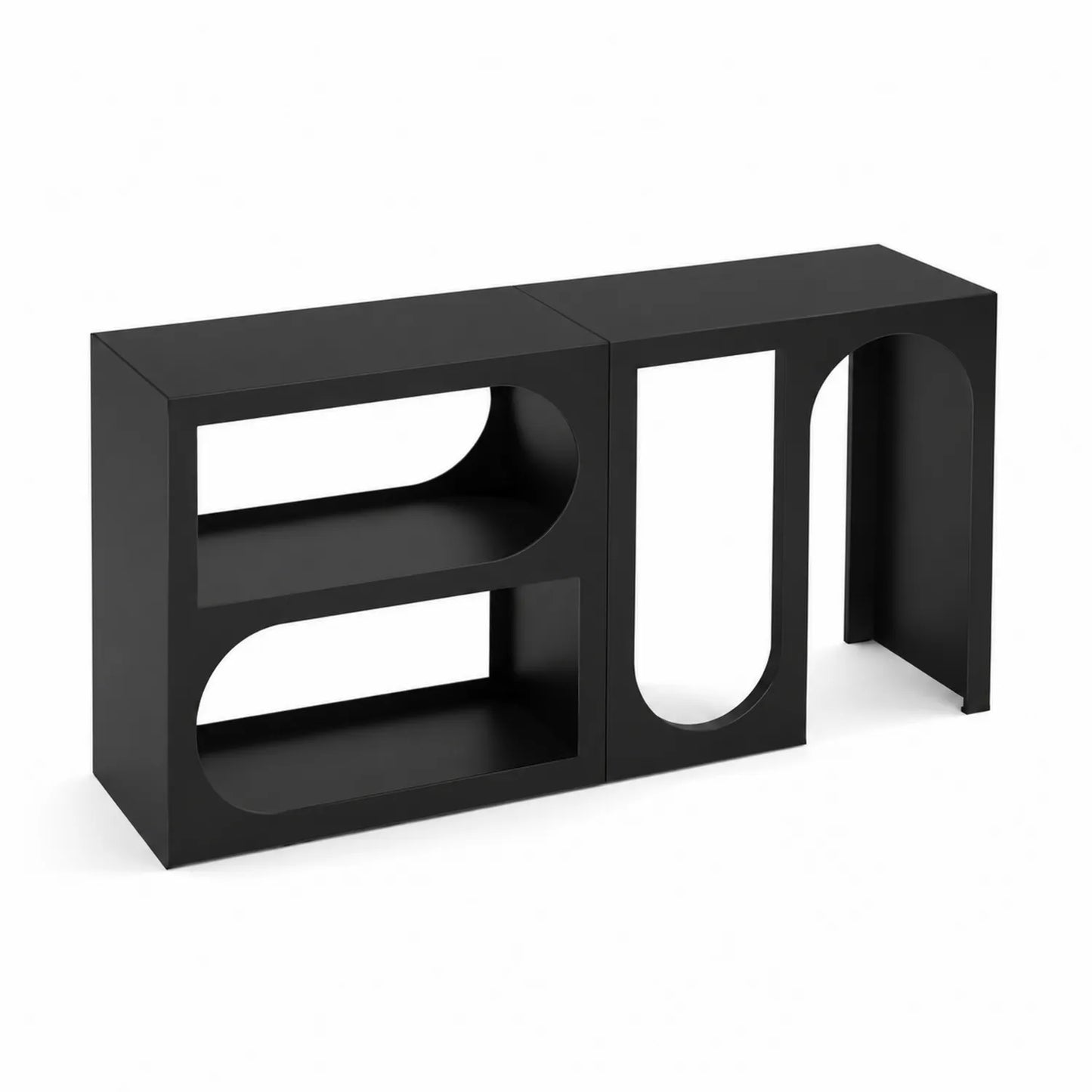 Console en MDF noir avec design géométrique 120x35x75 cm
