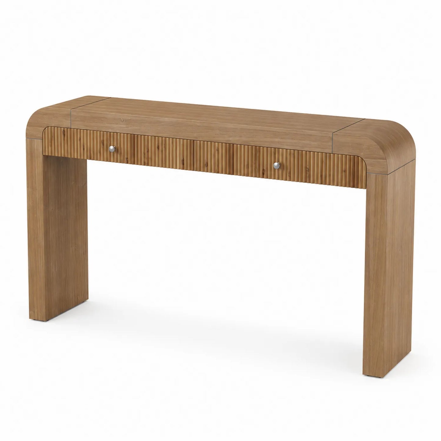 Console en bois avec tiroirs en bambou