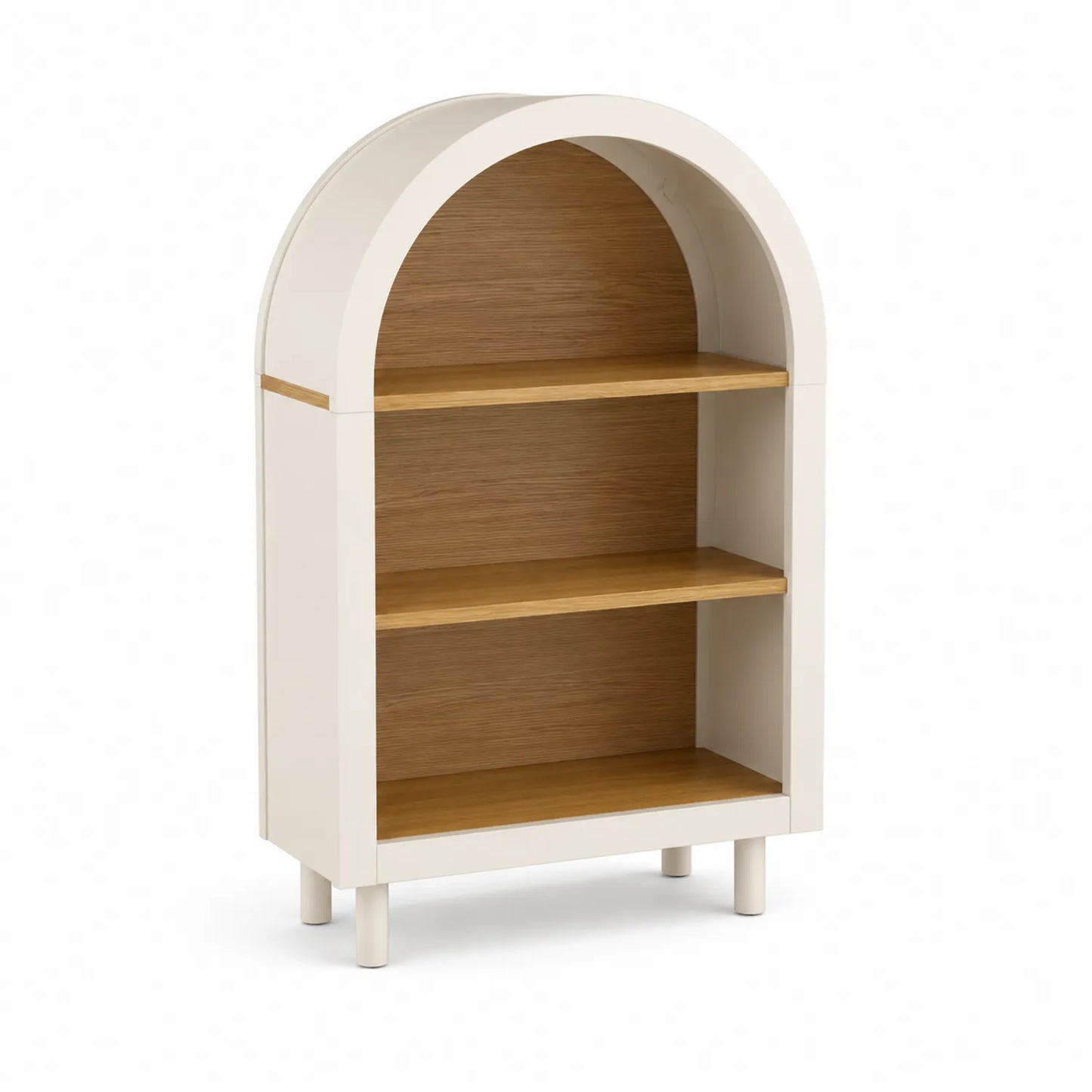 Étagère en Bois avec Arche Blanc et Chêne