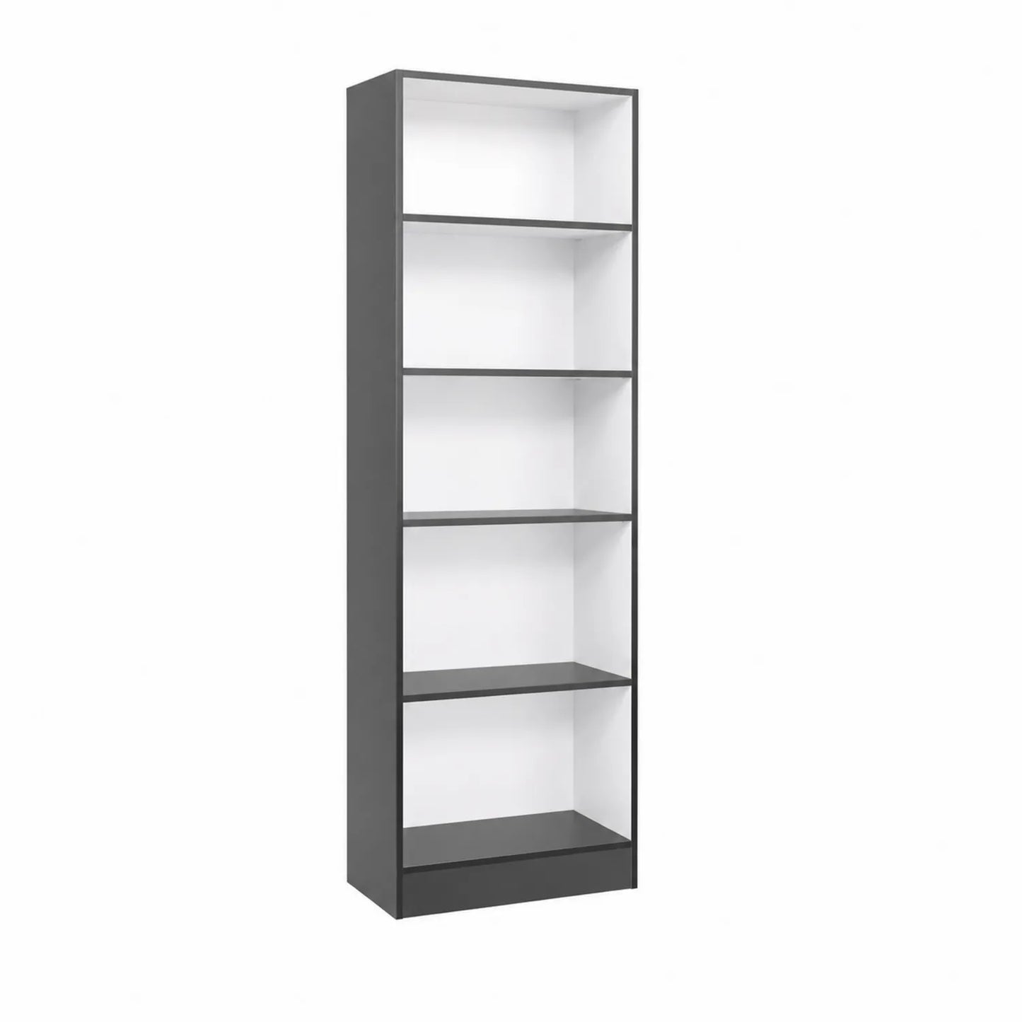 Étagère bibliothèque en bois composite noir et blanc