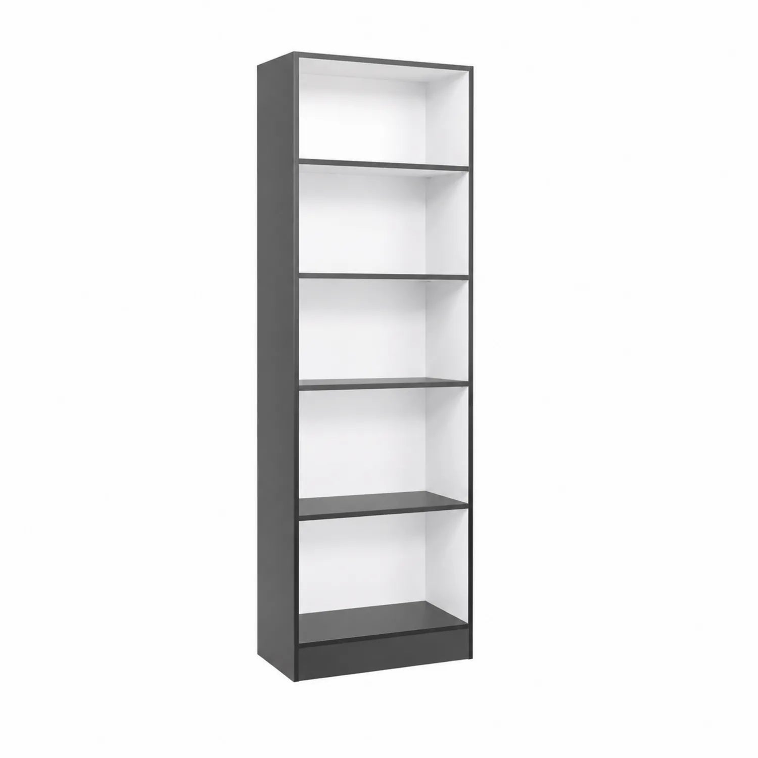 Étagère bibliothèque en bois composite noir et blanc