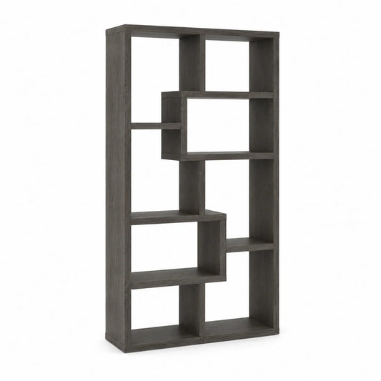 Étagère en Bois Composite Gris 8 Compartiments 190 cm