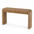 Console en bois avec tiroirs en bambou