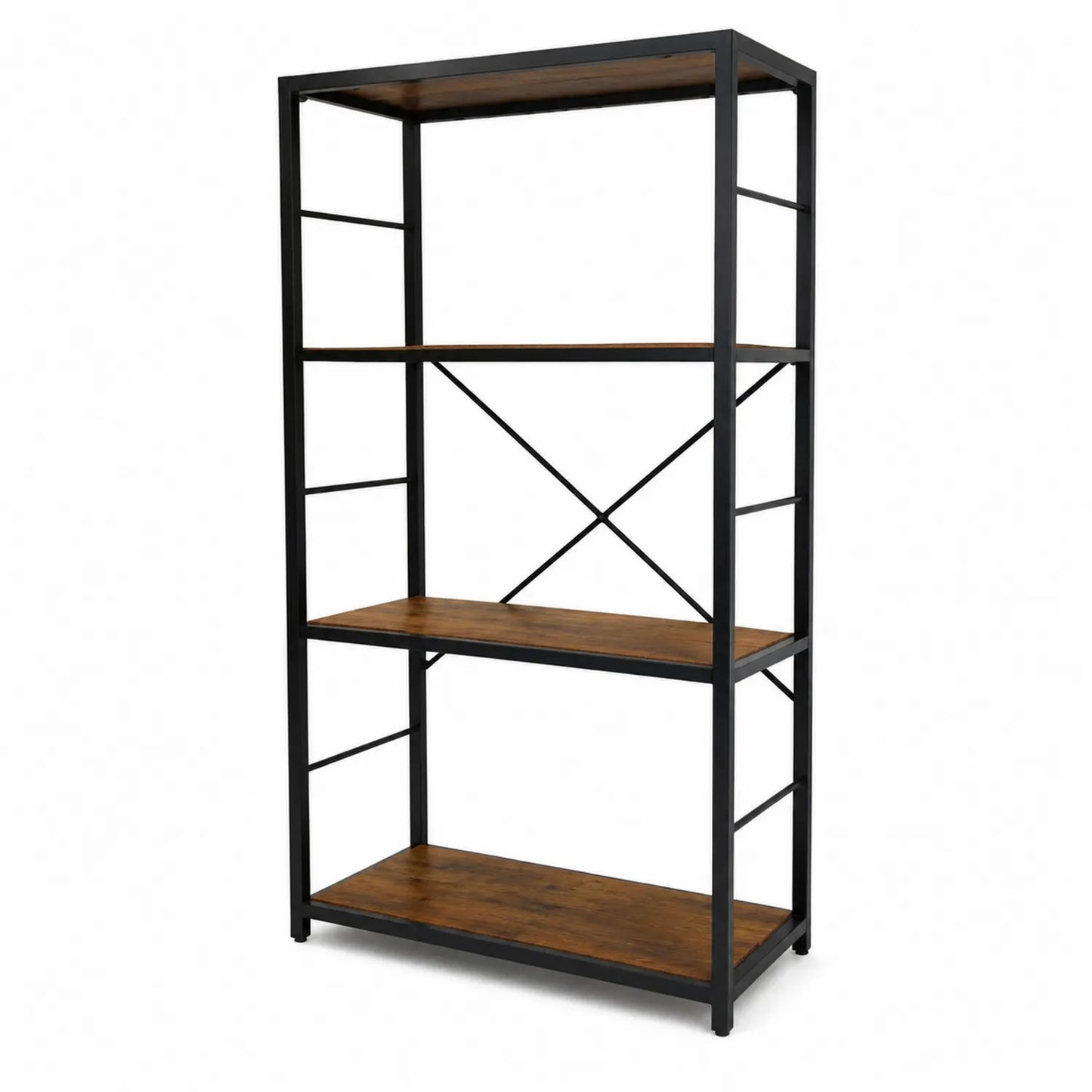 Étagère en Bois et Métal Noir 180 cm