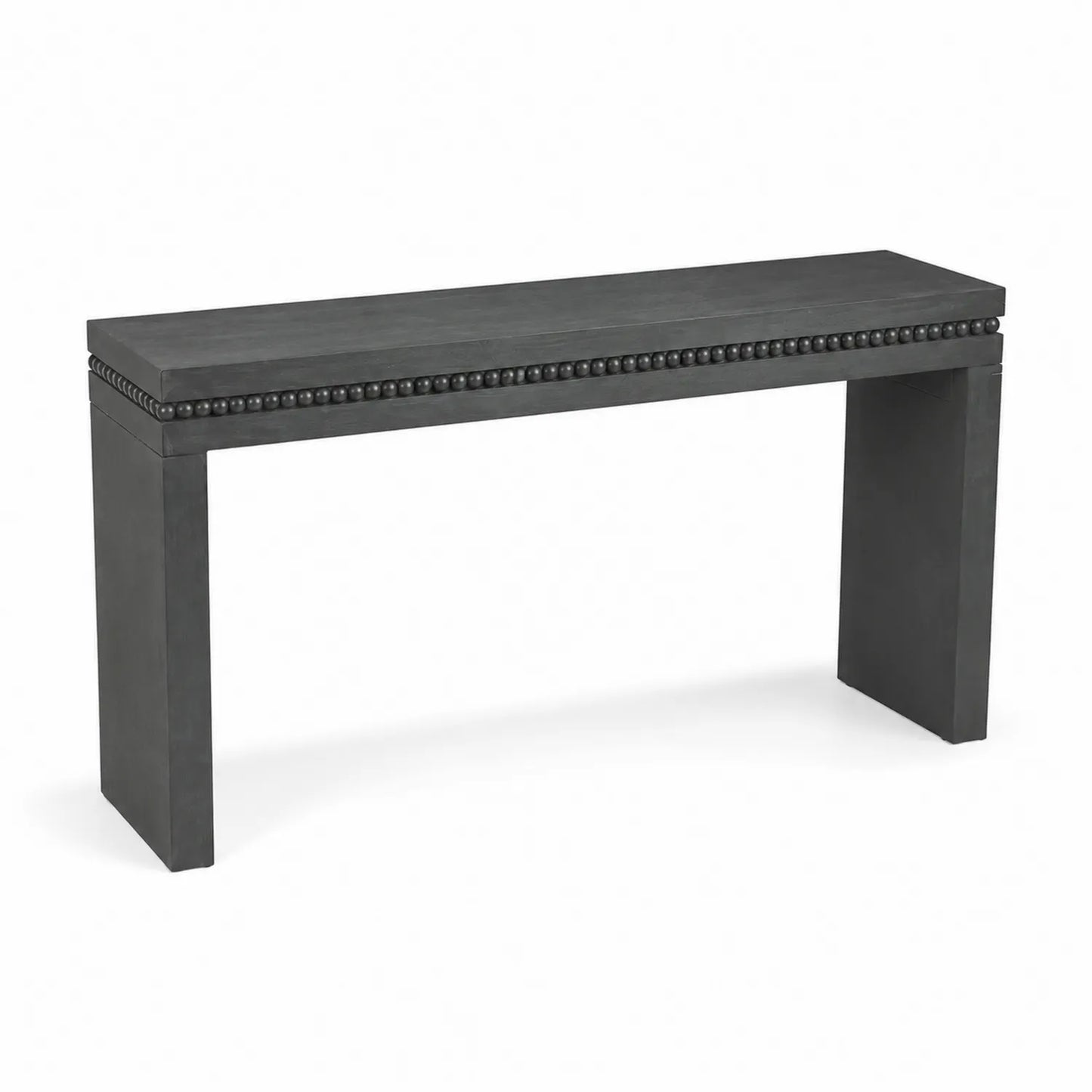 Console en bois avec détails cloutés 140x30x80 cm