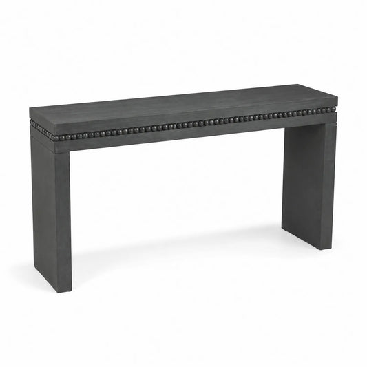 Console en bois avec détails cloutés 140x30x80 cm